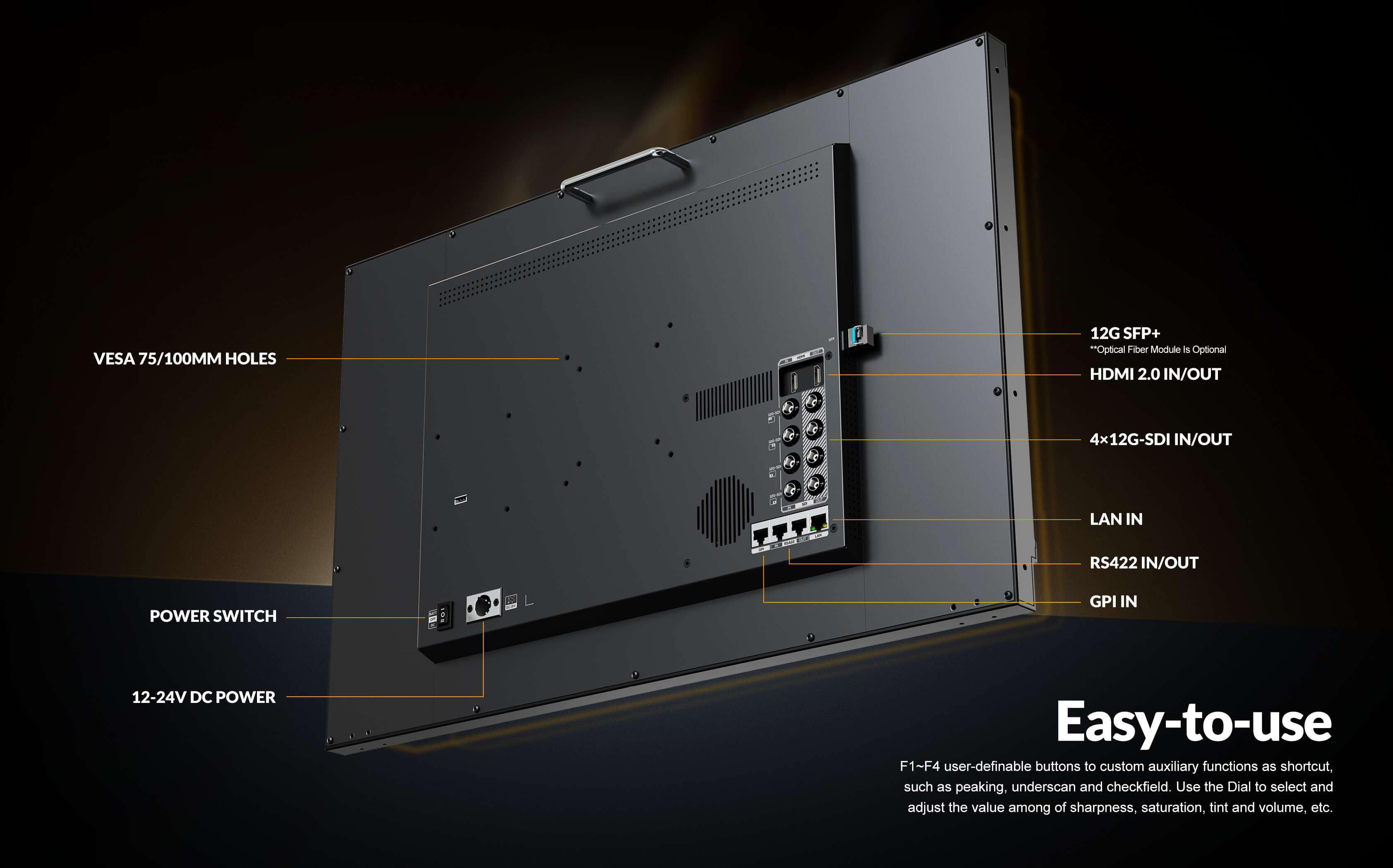 28 Zoll 8k 12g-SDI Studio Produktiounswonitor6