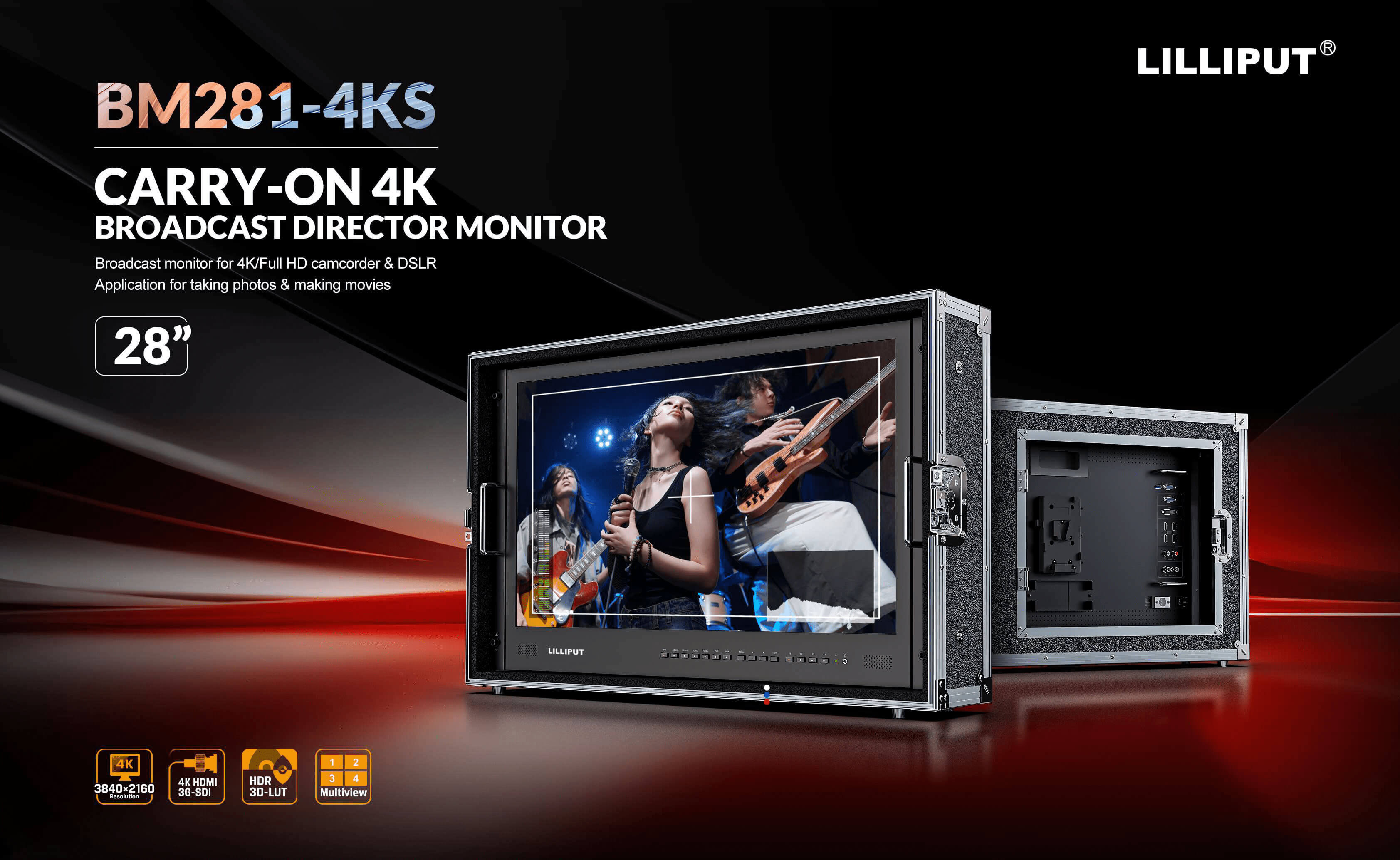 28 inch carry on 4K Broadcast director monitor1